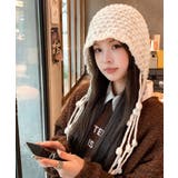 冬新作 ポンポン紐付き フードニットキャップ | LOVERS | 詳細画像3 