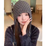 冬新作 ポンポン紐付き フードニットキャップ | LOVERS | 詳細画像8 