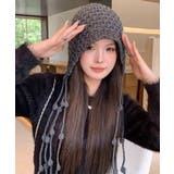 冬新作 ポンポン紐付き フードニットキャップ | LOVERS | 詳細画像9 