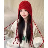 冬新作 ポンポン紐付き フードニットキャップ | LOVERS | 詳細画像11 