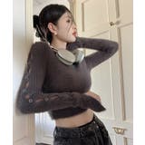 グレー | 冬新作 クロップド丈 袖ボタン | LOVERS