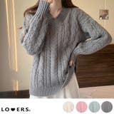 冬新作 Vネック ケーブル編みニット | LOVERS | 詳細画像1