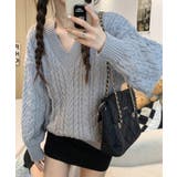 冬新作 Vネック ケーブル編みニット | LOVERS | 詳細画像7