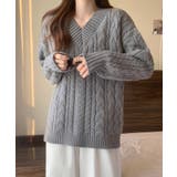 冬新作 Vネック ケーブル編みニット | LOVERS | 詳細画像10