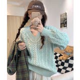 冬新作 Vネック ケーブル編みニット | LOVERS | 詳細画像17