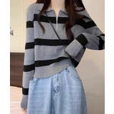 冬新作 ハーフジップ ボーダー | LOVERS | 詳細画像2 