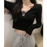 ブラック | 冬新作 バタフライチャーム付き ショート丈 | LOVERS