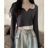 グレー | 冬新作 ショート丈 レイヤード風 | LOVERS