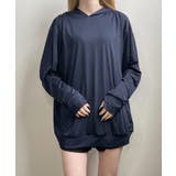 ネイビー | 冬新作 サムホール付き ラッシュガード | LOVERS