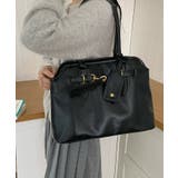 ブラック | 冬新作 ベルトデザイン PUレザートートバッグ | LOVERS