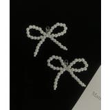 ホワイト | 冬新作 フェイクパール ミニリボン | LOVERS