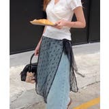 ブラック | 冬新作 リボン柄レース レイヤードラップスカート | LOVERS