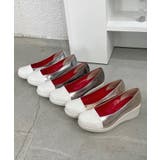 冬新作 日本製ウェッジソールバイカラーパンプス日本製 厚底 | LOVERS | 詳細画像4 