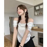 夏新作 サイドギャザー オフショルダー | LOVERS | 詳細画像9