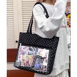 ブラック | 冬新作 ドット柄 クリアポケット付き | LOVERS