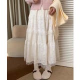 ホワイト | 冬新作 フラワーレース ティアード | LOVERS