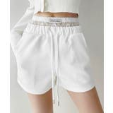 ホワイト | 冬新作 レースレイヤード風 スウェットショートパンツブロケットコア | LOVERS