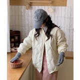 ホワイト | 冬新作 ウェーブキルティング ノーカラー | LOVERS