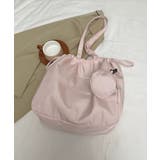 ピンク | 冬新作 ミニポーチ付き 巾着ナイロントートバッグA4サイズ | LOVERS
