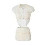 冬新作 ウェーブシースルー ボレロカーディガン付き水着淡色 | LOVERS | 詳細画像7 