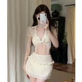 冬新作 ウェーブシースルー ボレロカーディガン付き水着淡色 | LOVERS | 詳細画像4 