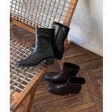 冬新作 スクエアトゥ ミドルブーツ韓国ファッション | LOVERS | 詳細画像5 