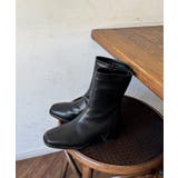 ブラック | 冬新作 スクエアトゥ ミドルブーツ韓国ファッション | LOVERS
