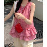 レッド | 冬新作 ギンガムチェック ティアードフリル | LOVERS