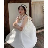 ホワイト | 夏新作 ショルダーリボン ミディ丈 | LOVERS