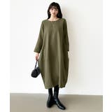 裏起毛 コクーンワンピース コットンリネンワンピース | COCOMOMO | 詳細画像14 