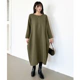 裏起毛 コクーンワンピース コットンリネンワンピース | COCOMOMO | 詳細画像20 