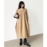 裏起毛 コクーンワンピース コットンリネンワンピース | COCOMOMO | 詳細画像23 