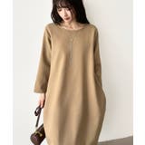 裏起毛 コクーンワンピース コットンリネンワンピース | COCOMOMO | 詳細画像25 