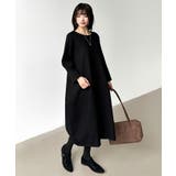 裏起毛 コクーンワンピース コットンリネンワンピース | COCOMOMO | 詳細画像33 