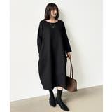 裏起毛 コクーンワンピース コットンリネンワンピース | COCOMOMO | 詳細画像35 