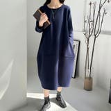 裏起毛 コクーンワンピース コットンリネンワンピース | COCOMOMO | 詳細画像3