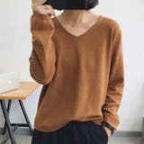 Vネックニット シンプルニット オフィスカジュアル | COCOMOMO | 詳細画像20 