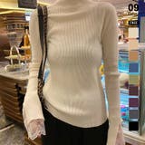 ホワイト | 袖レースニット リブニット ハイネック | COCOMOMO