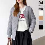 グレー | キルティングジャケット 中綿ジャケット あったか | COCOMOMO