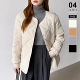 アイボリー | キルティングジャケット 中綿ジャケット あったか | COCOMOMO