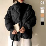 ブラック | キルティングジャケット 中綿ジャケット あったか | COCOMOMO