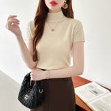 サマーニット 半袖ニット ハイネックニット | COCOMOMO | 詳細画像16