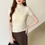 サマーニット 半袖ニット ハイネックニット | COCOMOMO | 詳細画像17