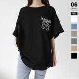 ブラック | ロゴTシャツ オーバーサイズTシャツ 半袖Tシャツ | COCOMOMO