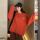 レッド | トレーナー シンプルスウェット 無地ロゴトレーナー | COCOMOMO