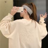 立体ロゴ長袖ラウンドネック ゆったりスウェット英語プリントトレーナー 可愛い | COCOMOMO | 詳細画像16