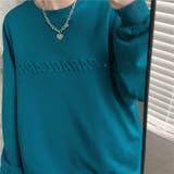 立体ロゴ長袖ラウンドネック ゆったりスウェット英語プリントトレーナー 可愛い | COCOMOMO | 詳細画像7