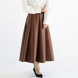 ブラウン | フェイクレザー フレアスカート レザースカート | COCOMOMO
