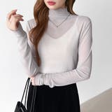 レイヤードにも使いやすい シアートップス ハイネック | COCOMOMO | 詳細画像32 