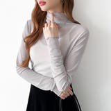 レイヤードにも使いやすい シアートップス ハイネック | COCOMOMO | 詳細画像34 